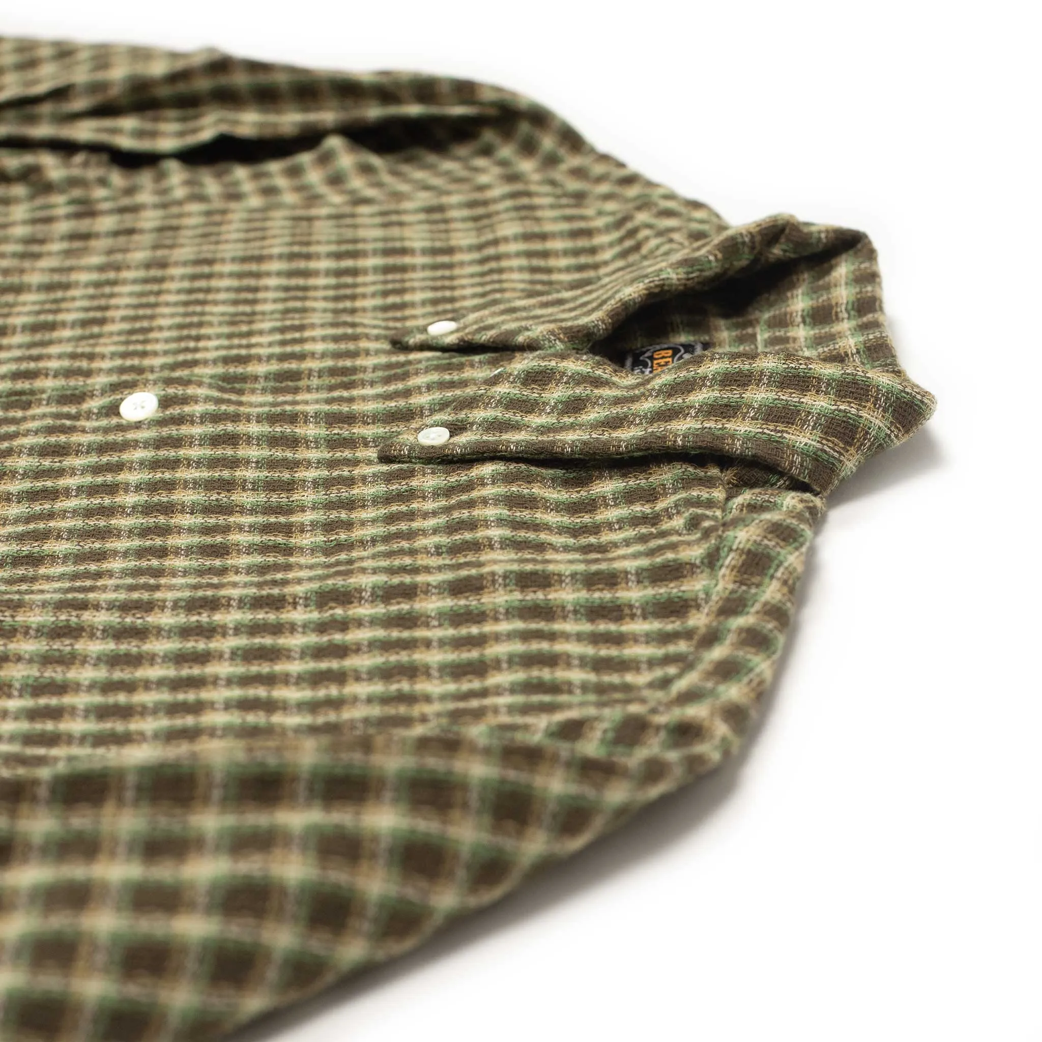 Panama double-faced cotton shirt in brown check