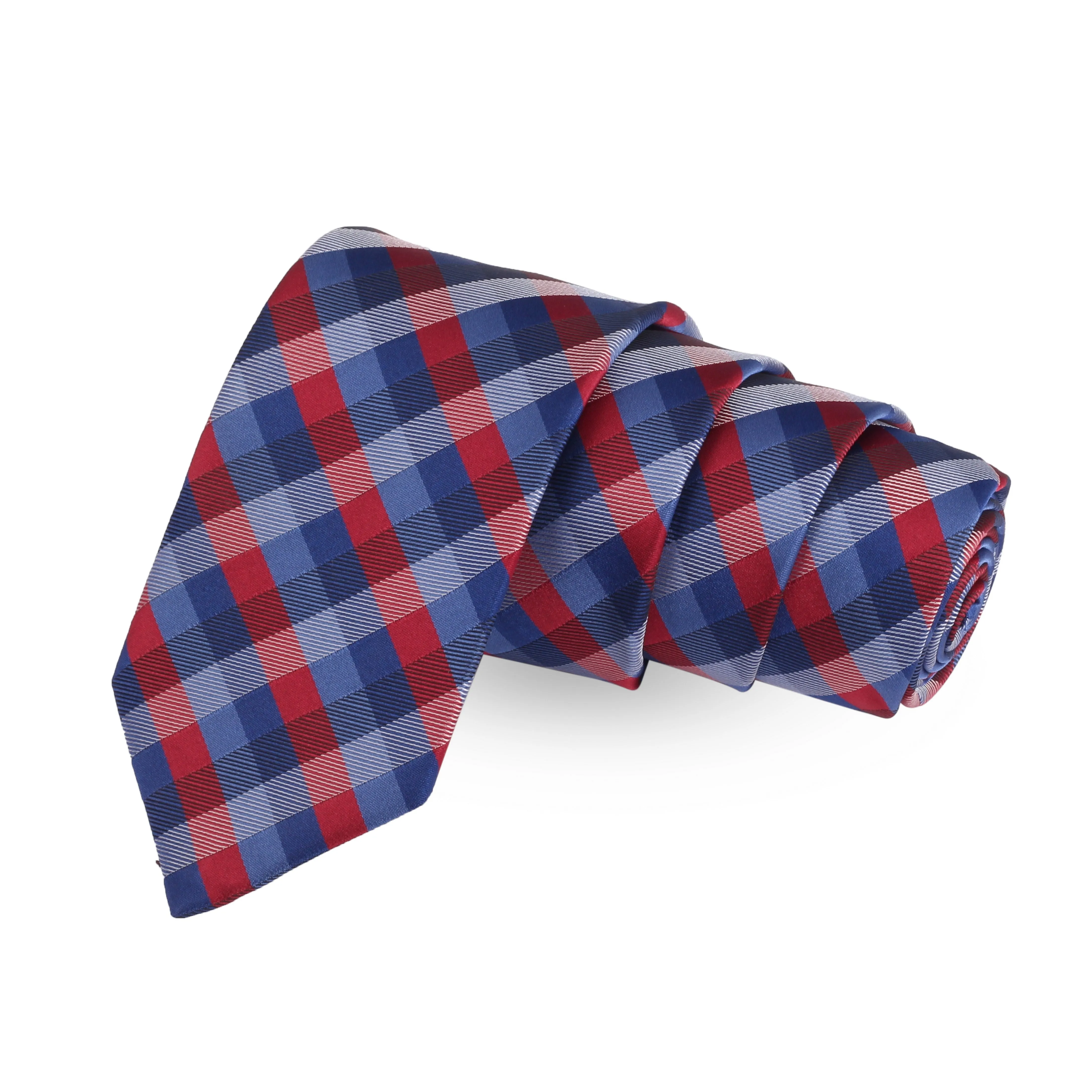 Peluche Moderated Checks Microfiber Necktie For Men