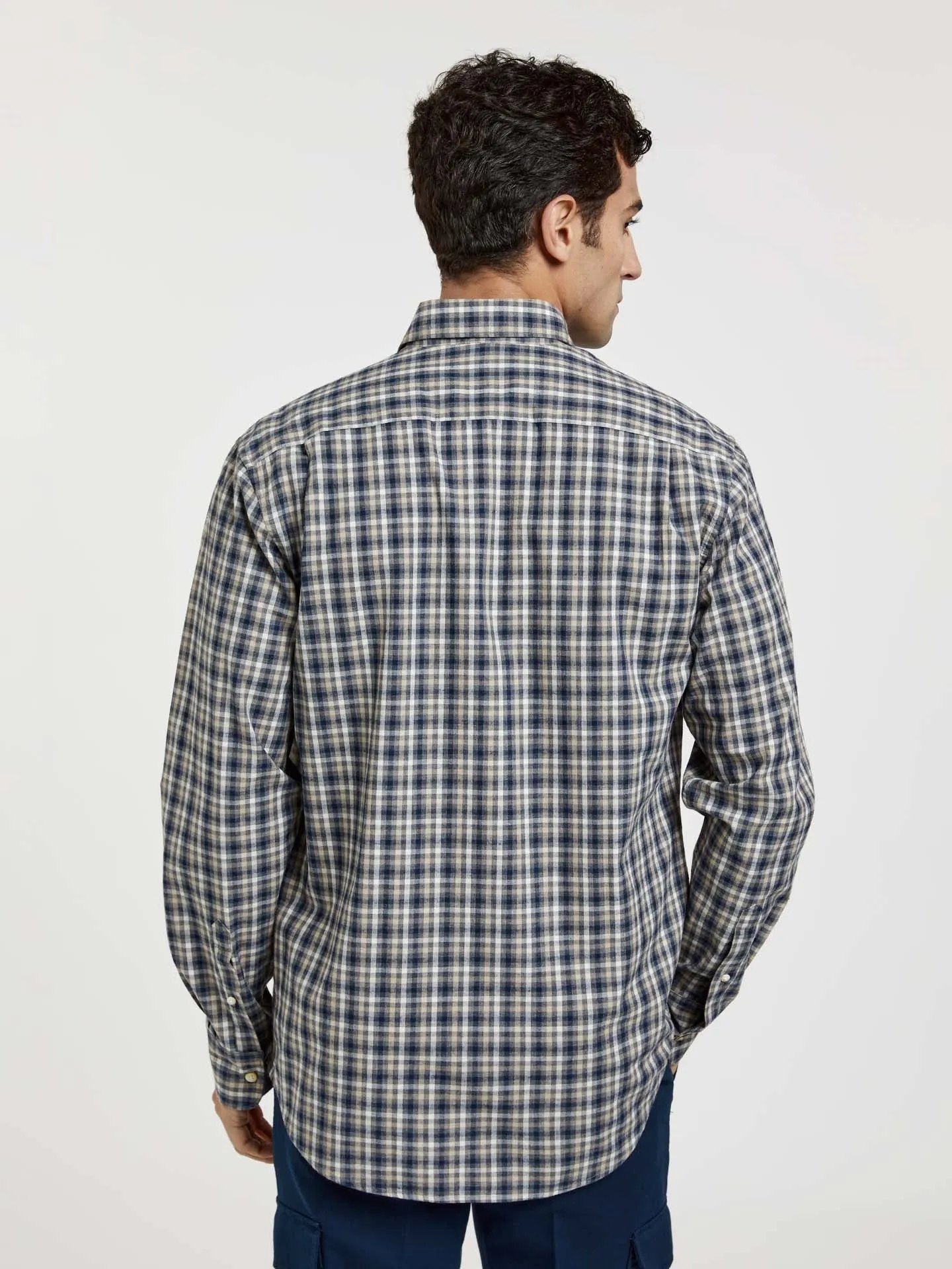Regular fit melange checks shirt