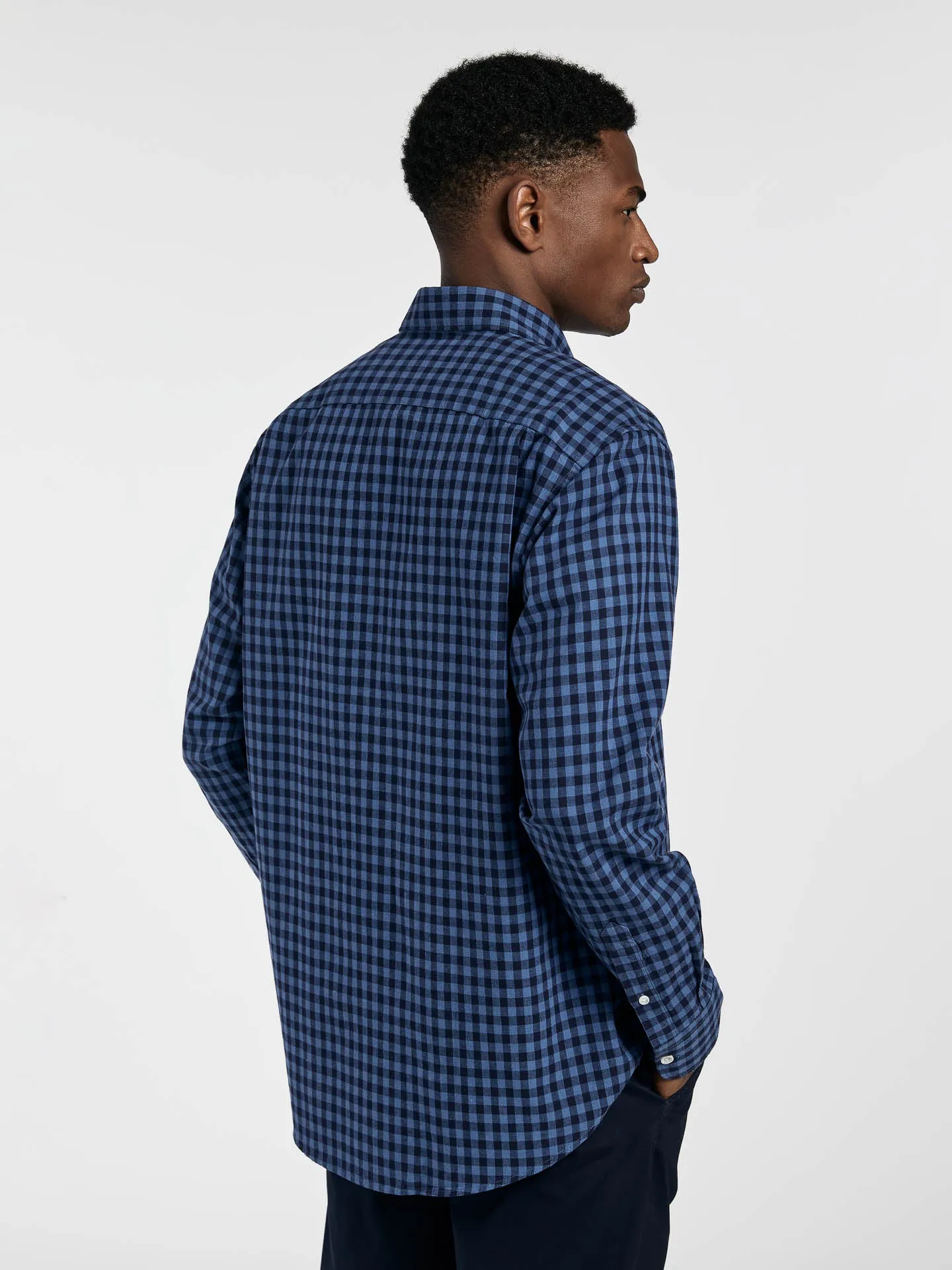 Regular fit special edition cotton-linen blend checks shirt