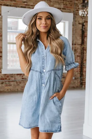SALE - Dawn Short Sleeve Denim Dress | S-2XL