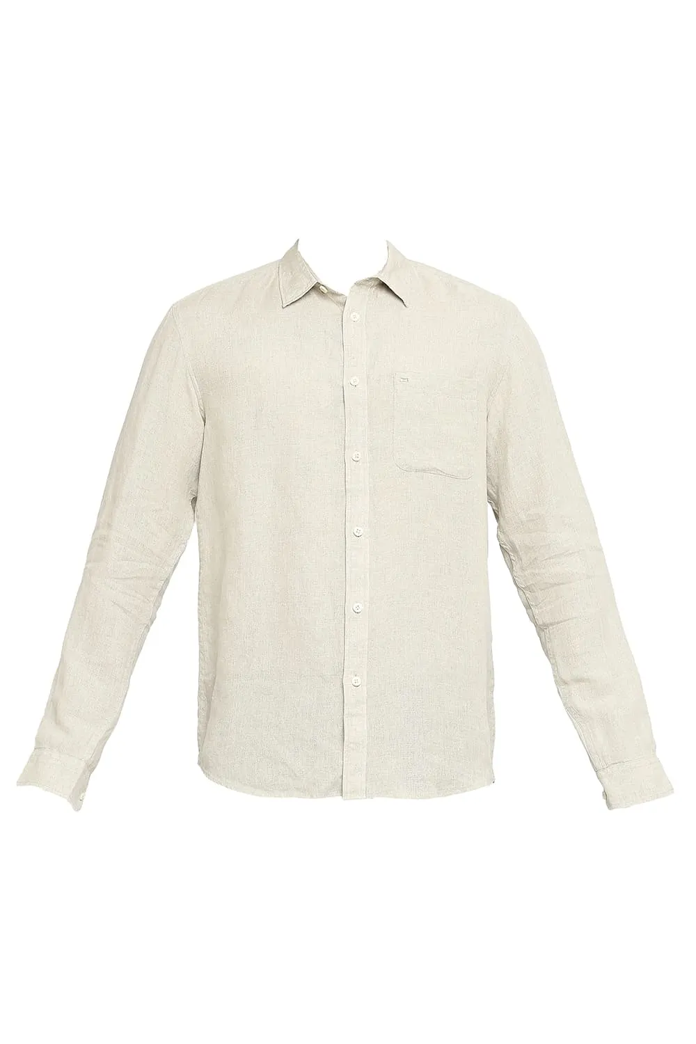 Slim Fit Linen Cotton Checks Shirt