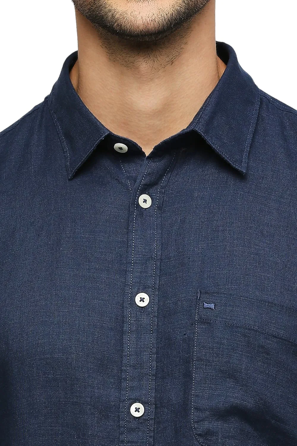 Slim Fit Linen Cotton Checks Shirt