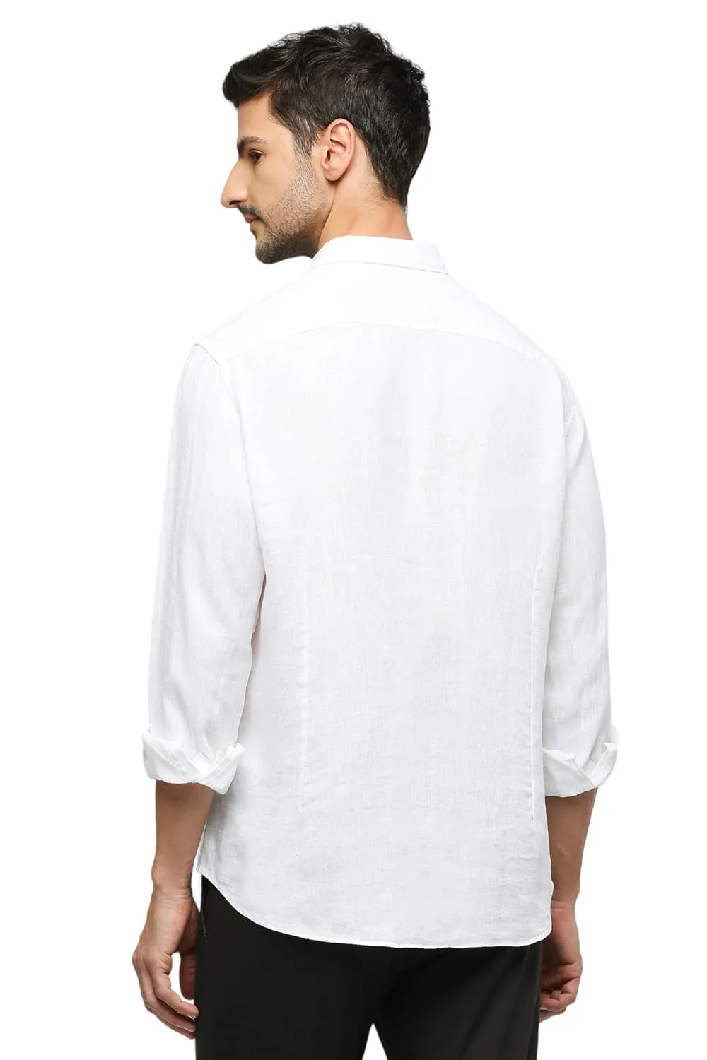 Slim Fit Linen Cotton Checks Shirt