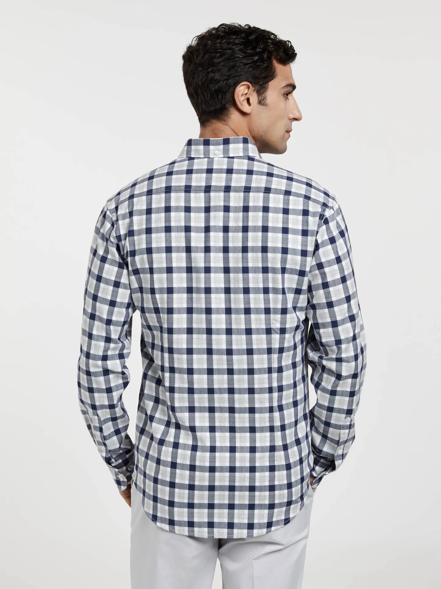 Slim fit melange checks shirt