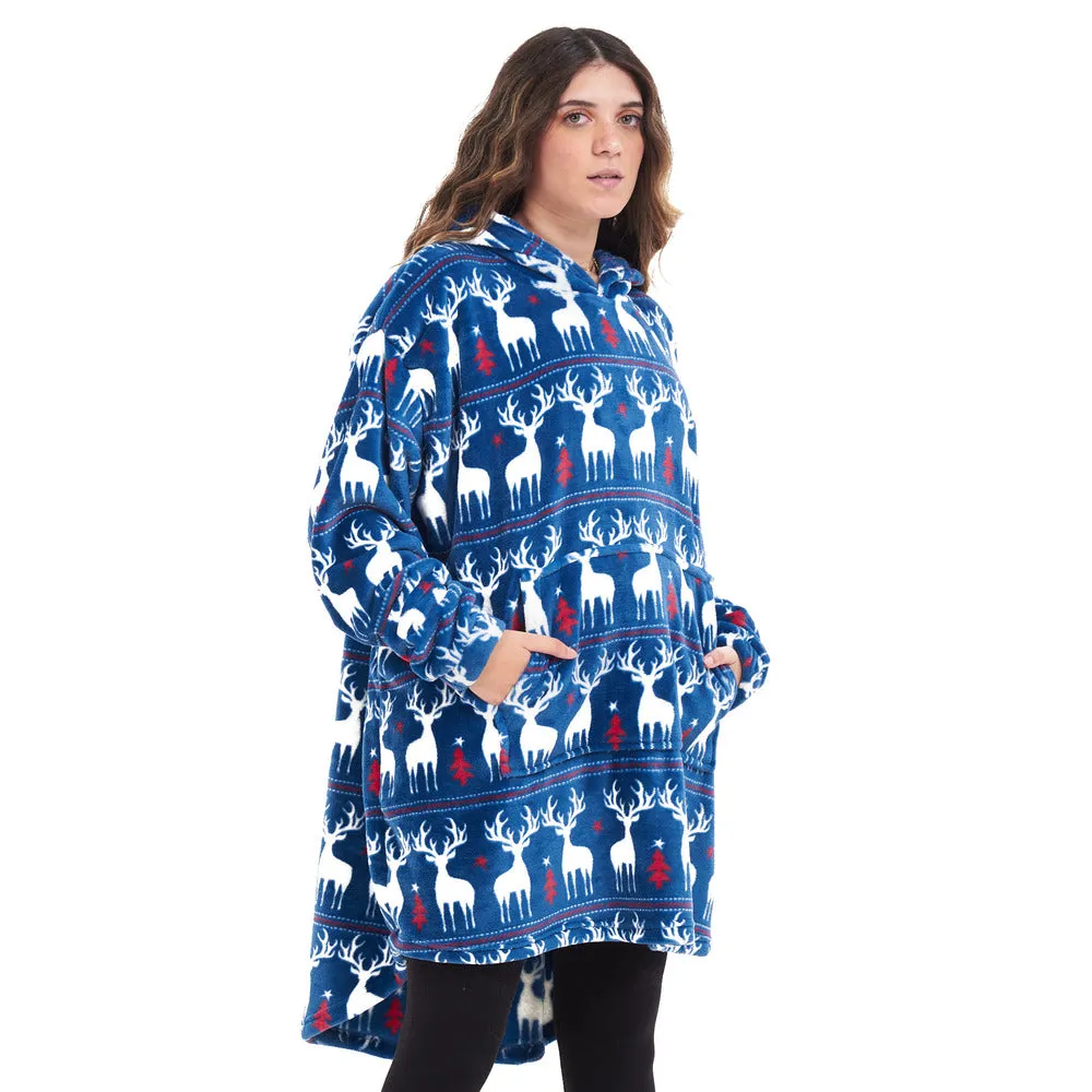Snuggs Blanket Hoodie Dark blue Christmas