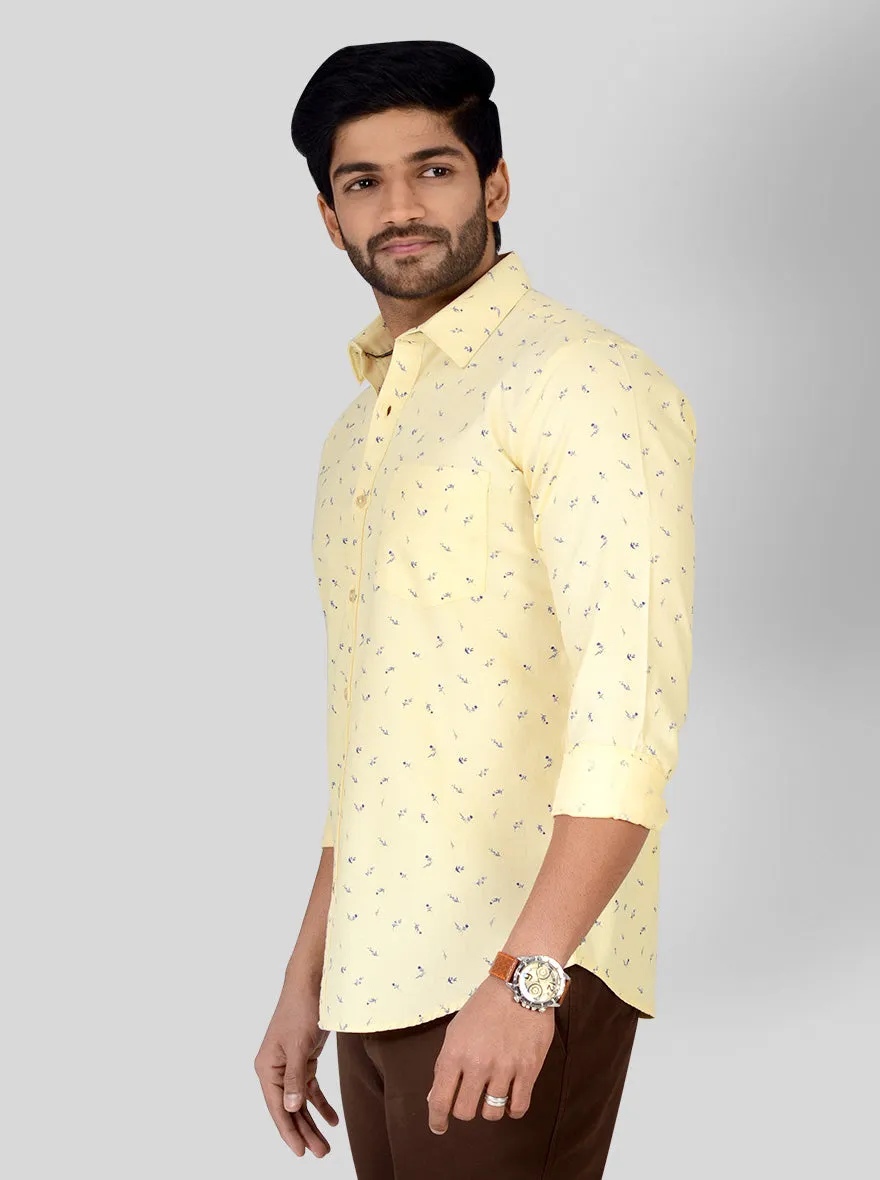 Summer Lime Printed Tailored Fit Casual Shirt | JadeBlue