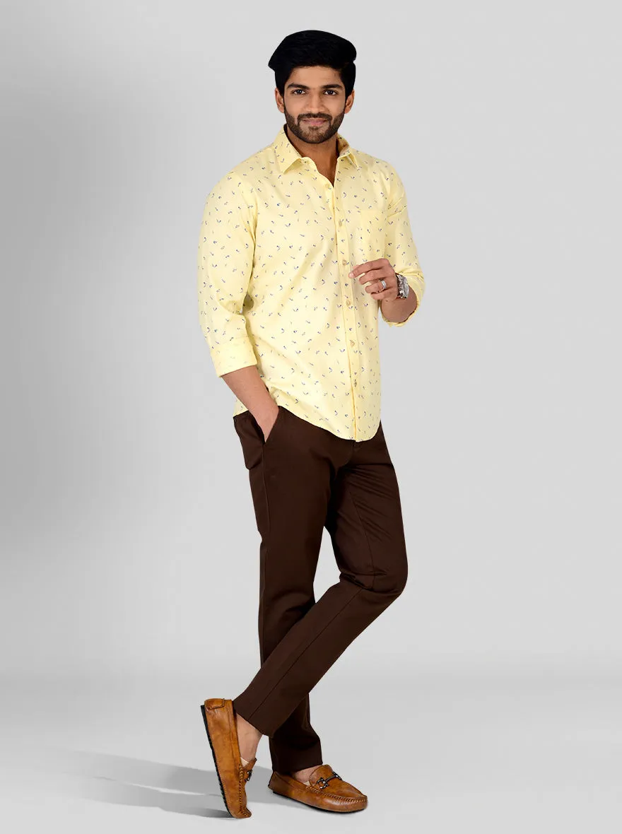 Summer Lime Printed Tailored Fit Casual Shirt | JadeBlue