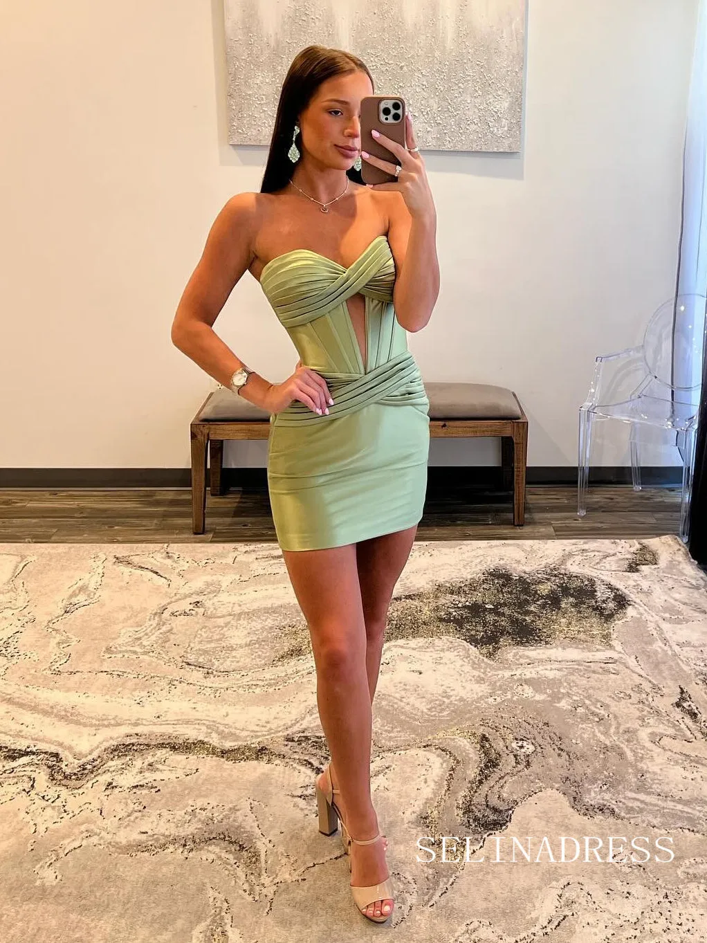 Sweetheart Cute Short Homecoming Dresses Ruffles Hoco Dress Cocktail Dress #TKL1915