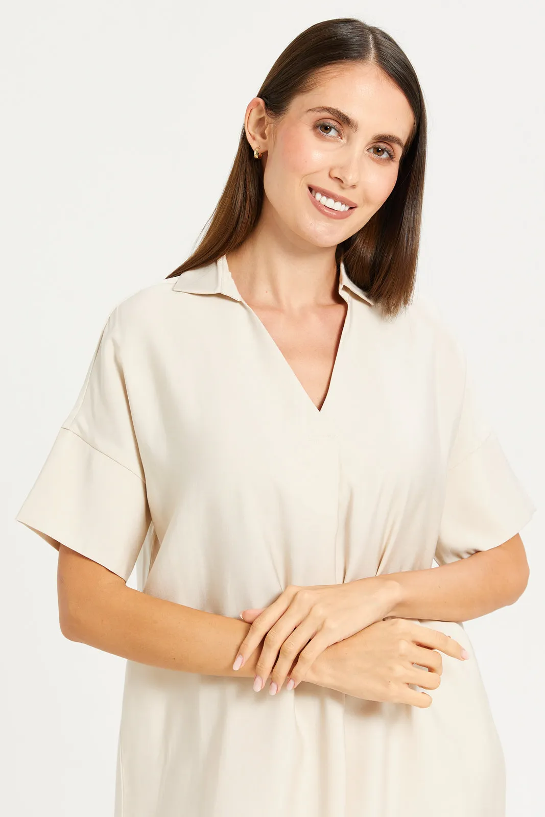 Women Beige Kaftan Dress