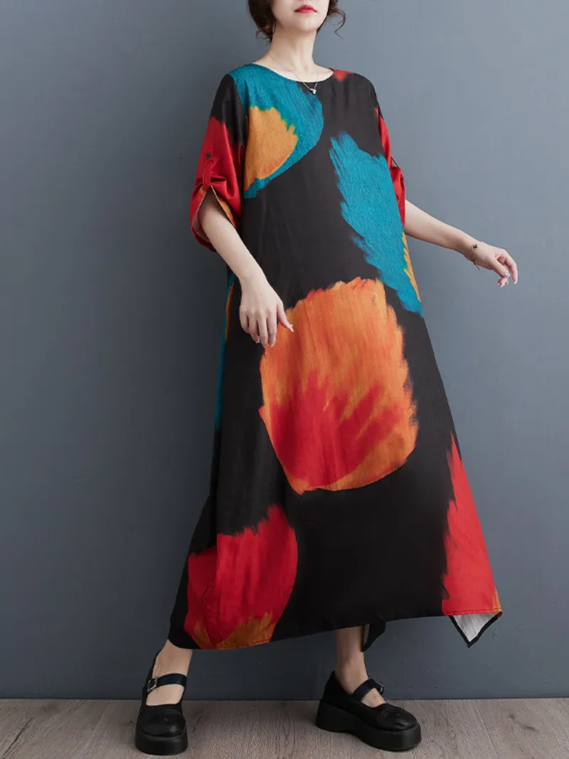 Women's Fashionable Loose Side Pockets A-Line Dress